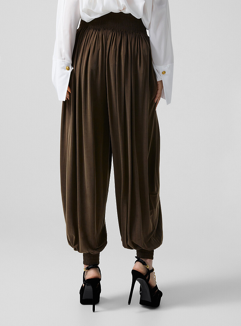 Velvety draped jersey balloon pants product image 3