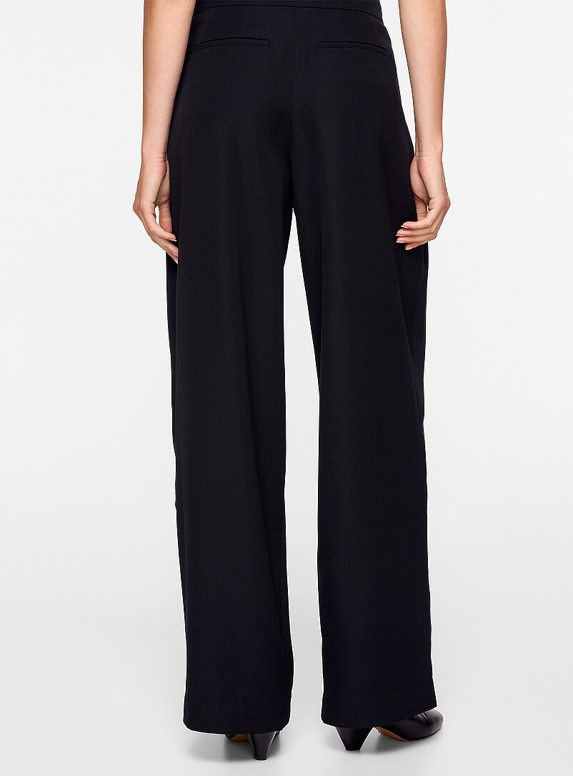 Grain-de-poudre wide-leg pleated pant product image 3