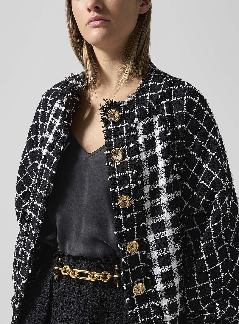 Golden buttons tweed bomber jacket product image 2