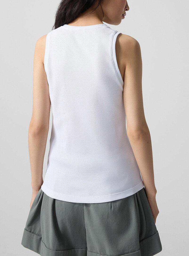 Embroidered logo ribbed tank top product image 2