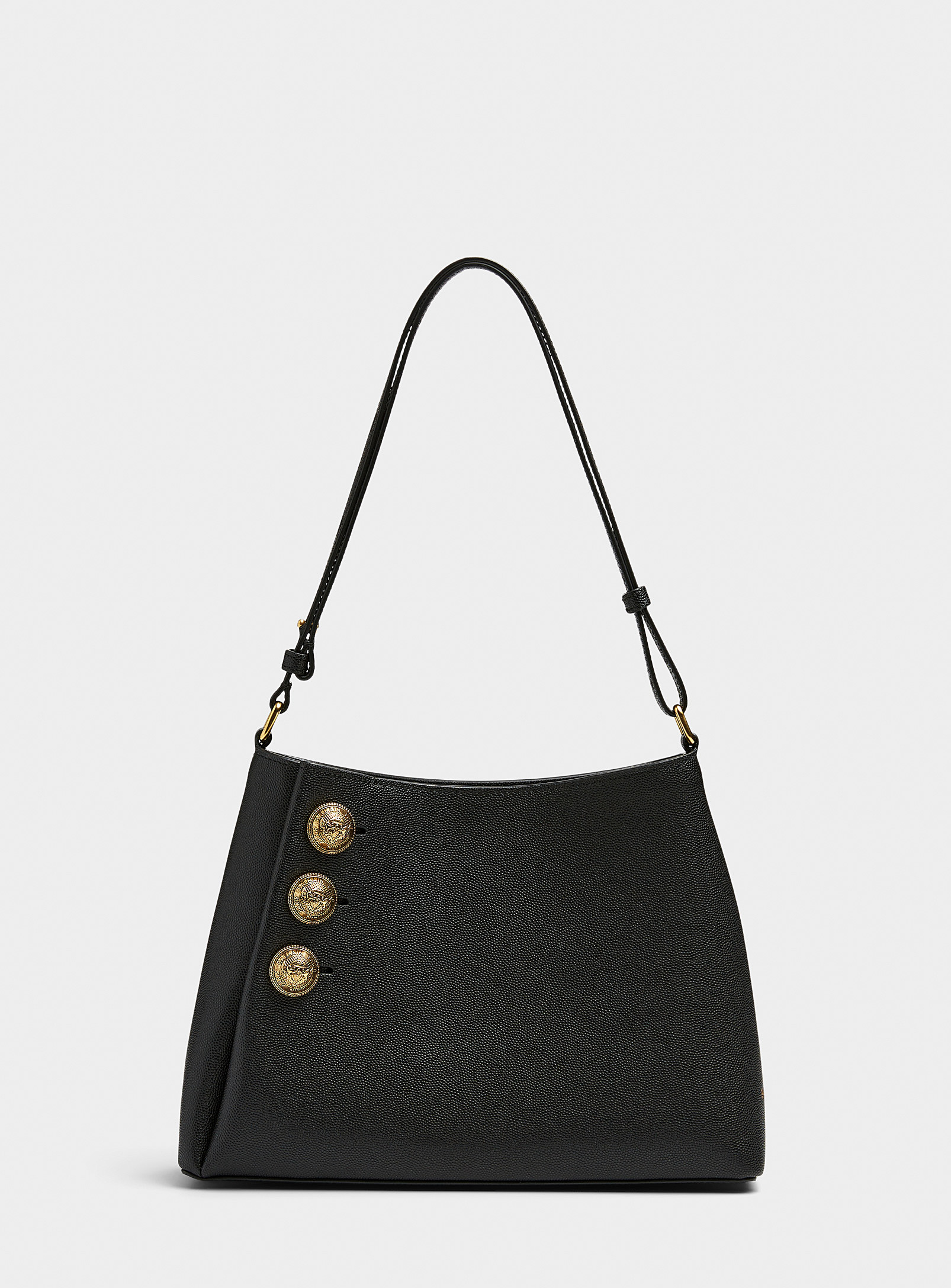 Balmain - Emblème grained leather bag