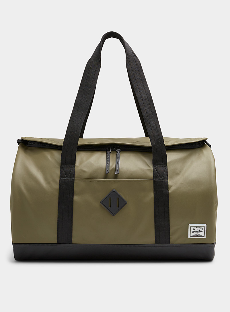 Herschel Mossy Green Heritage EcoSystem™ weatherproof duffle bag for men