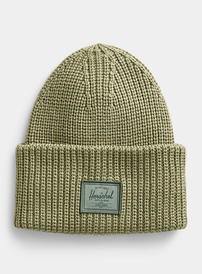 Herschel Mossy Green Oversized-ribbed-cuff tuque for women