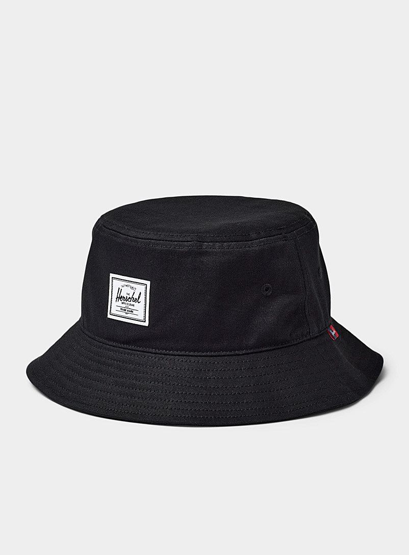 Herschel Black Signature emblem bucket hat for women
