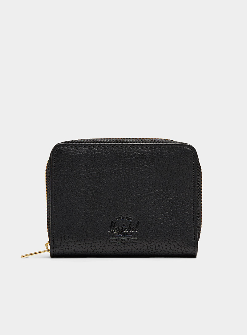Herschel Black Tyler pebbled mini wallet for women