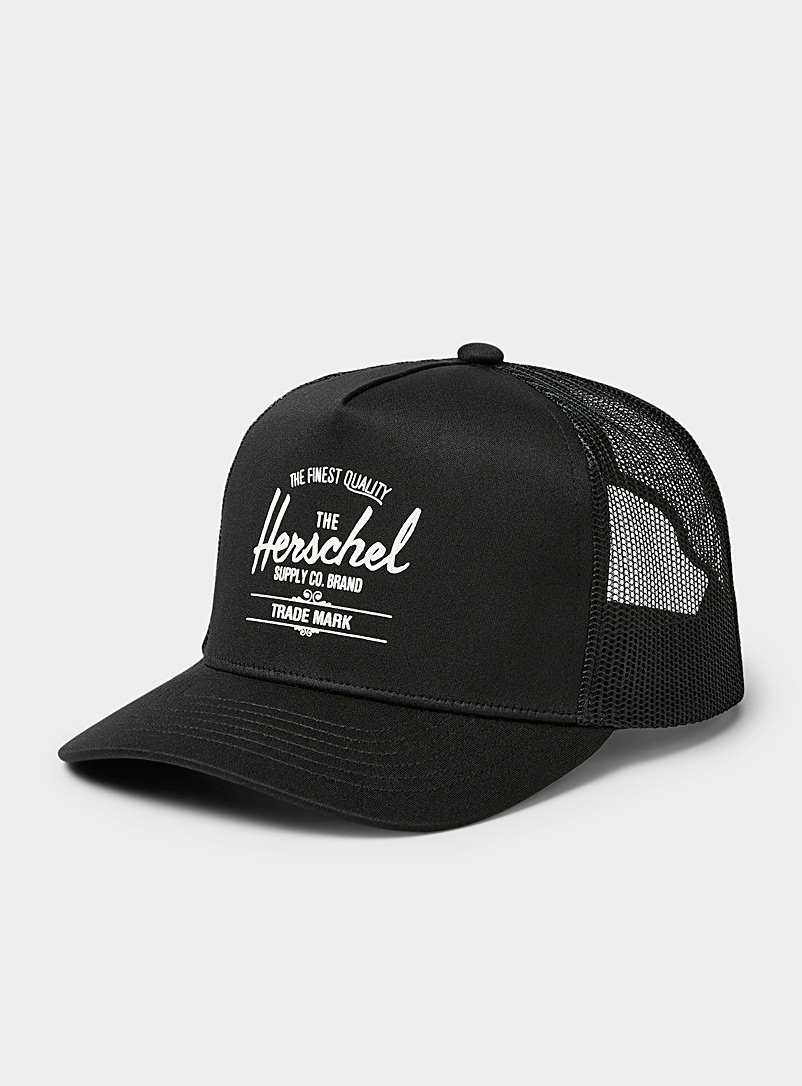 Herschel Black Whaler trucker cap for men