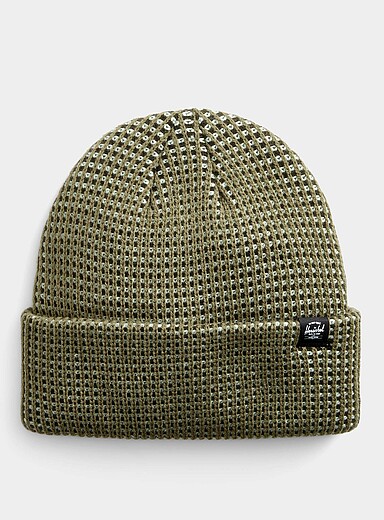 Herschel Green Rowan check knit tuque for men
