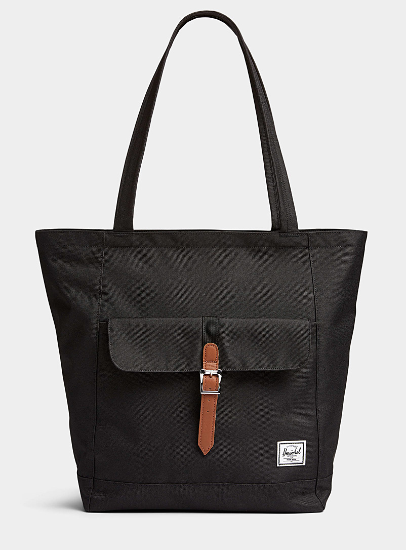 Herschel Black Retreat polyester tote bag for women