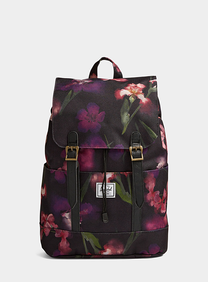 Herschel Patterned Crimson Retreat small backpack for women