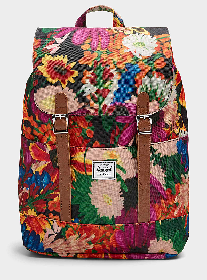 Herschel Patterned Yellow Retreat small backpack for women