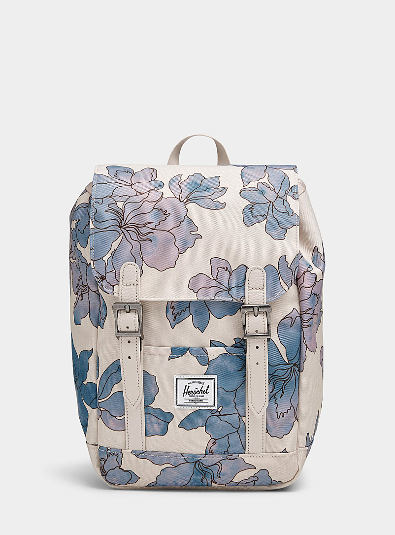 Herschel Patterned White Retreat EcoSystem™ recycled mini backpack for women
