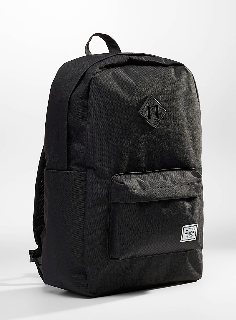 Herschel Black Solid heritage eco-friendly backpack for men