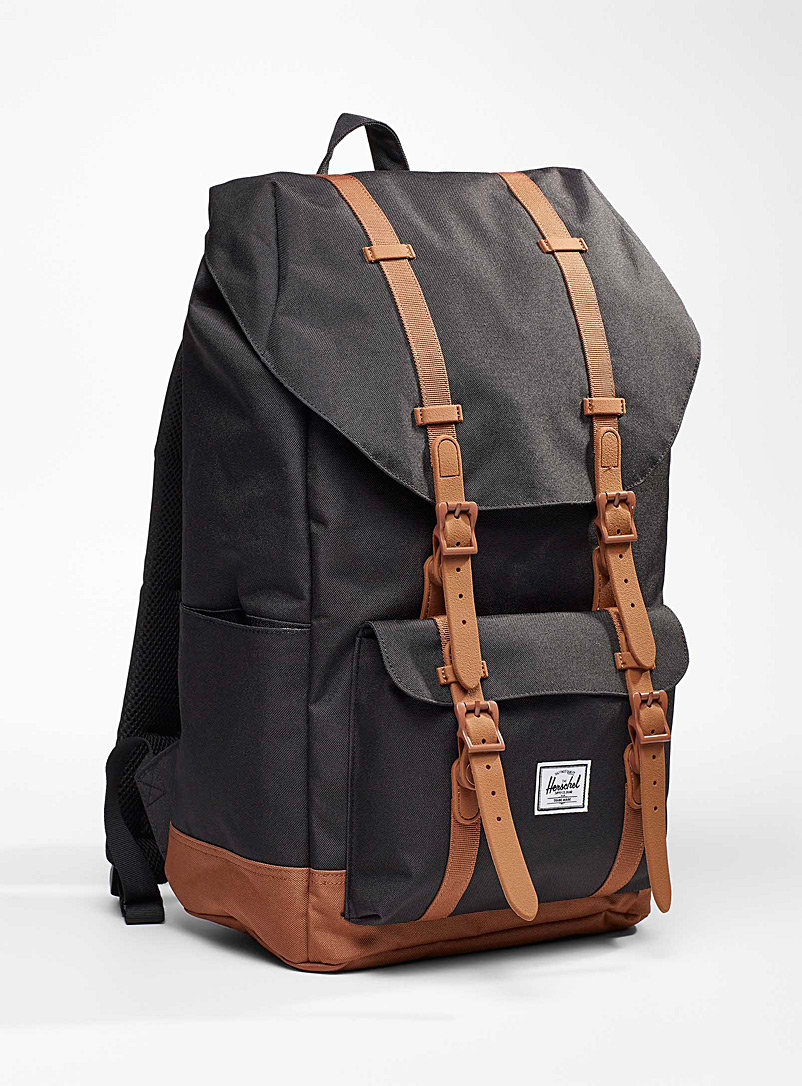 Herschel Black Eco-friendly Little America standard backpack for men