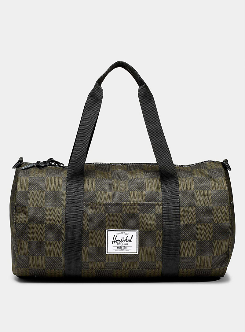 Herschel Black Sutton patterned medium weekend bag for men