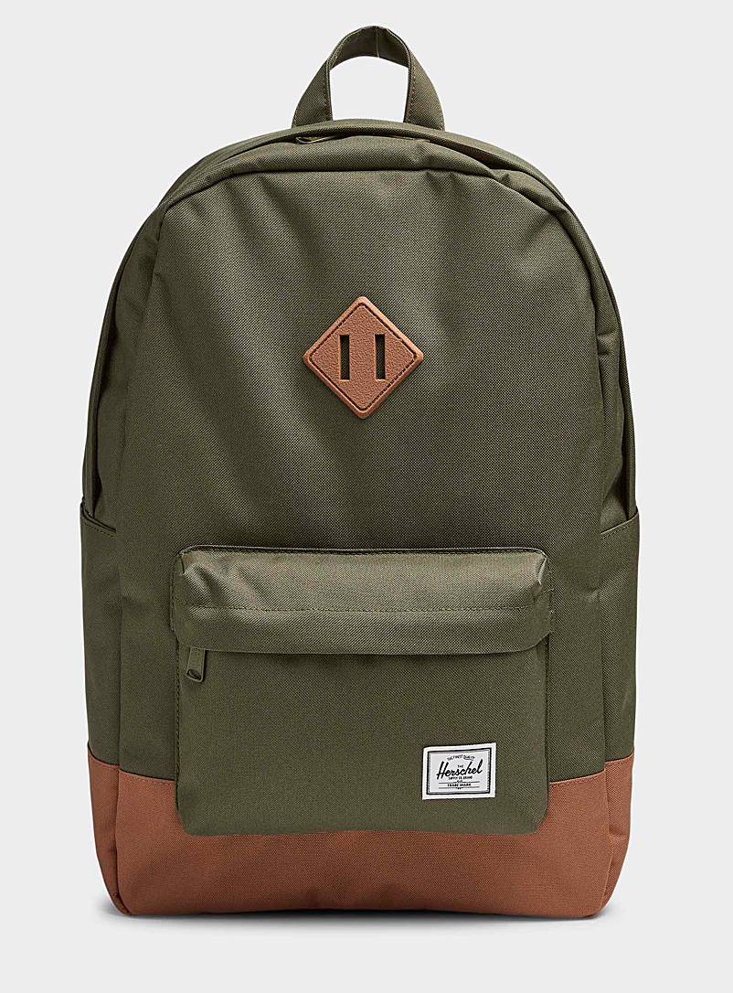 Herschel Green Olive eco-friendly Heritage backpack for men