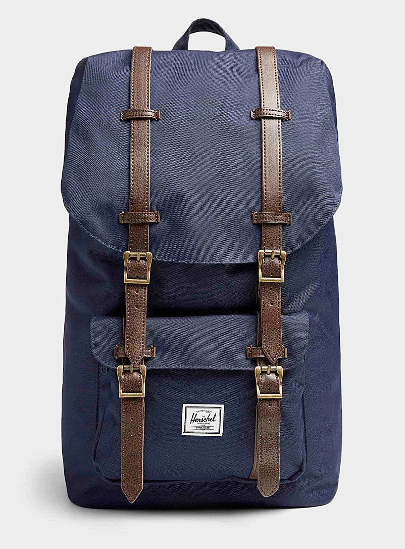 Herschel Marine Blue Natural tone Little America backpack for men