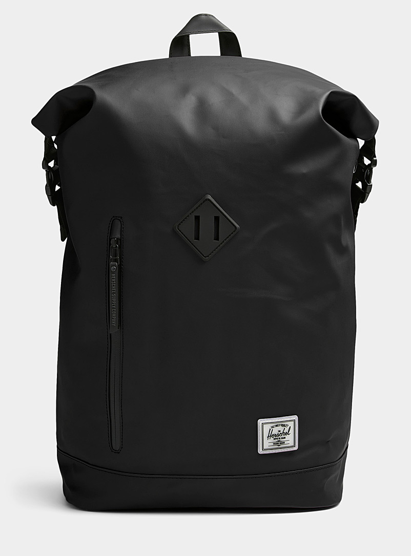Herschel Black Roll Top backpack for men