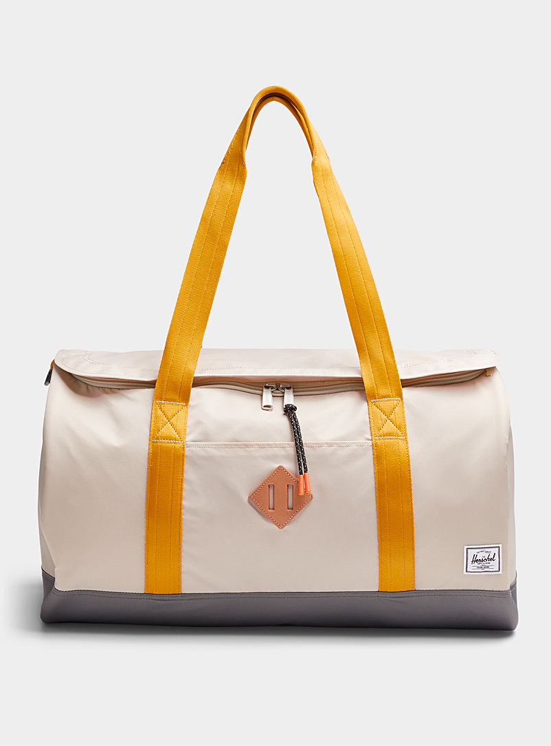 Herschel White Heritage recycled nylon duffle bag for men