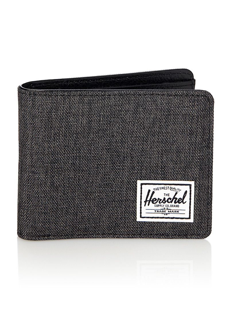 Herschel Black Hank mixed-media wallet for men