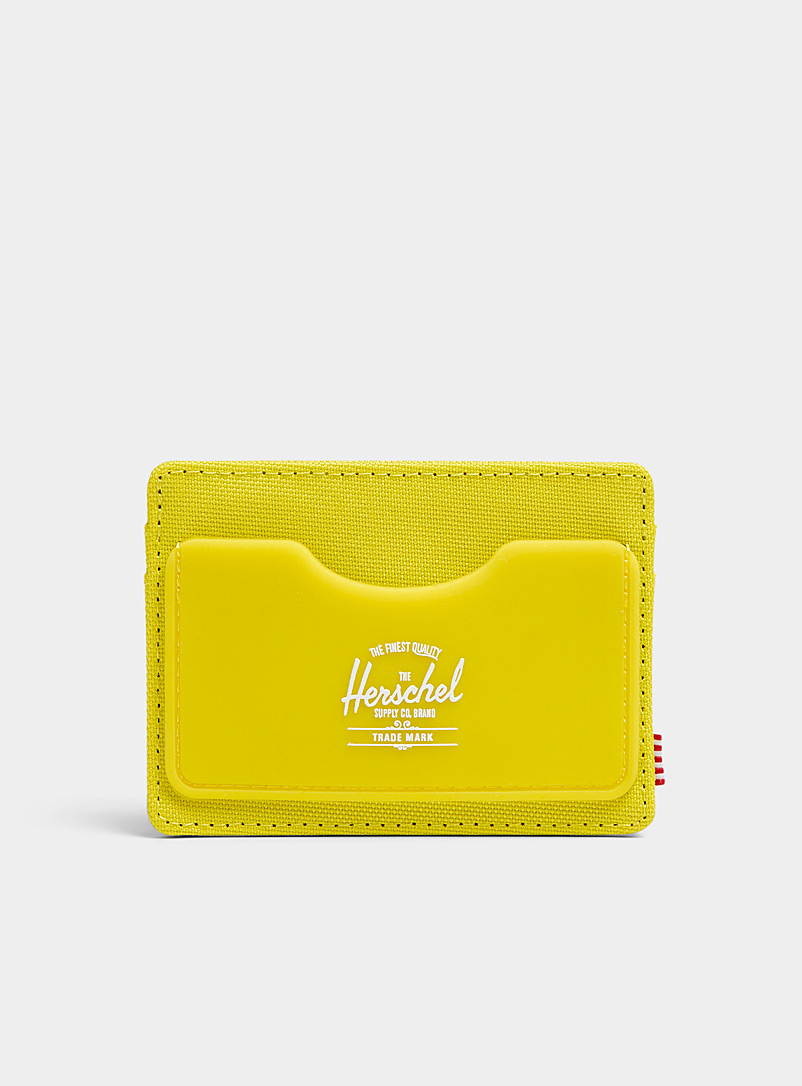 Herschel Golden Yellow Charlie Rubber card holder for men