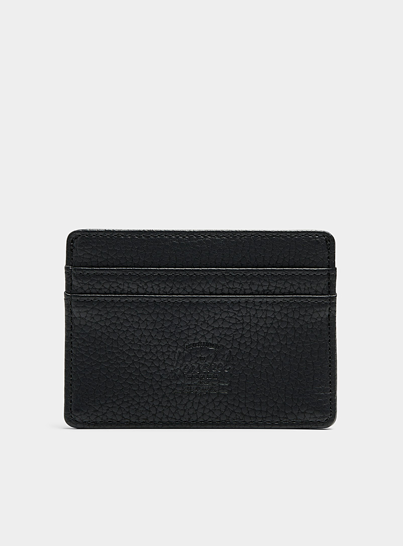 Herschel Black Charlie faux-leather card holder for women