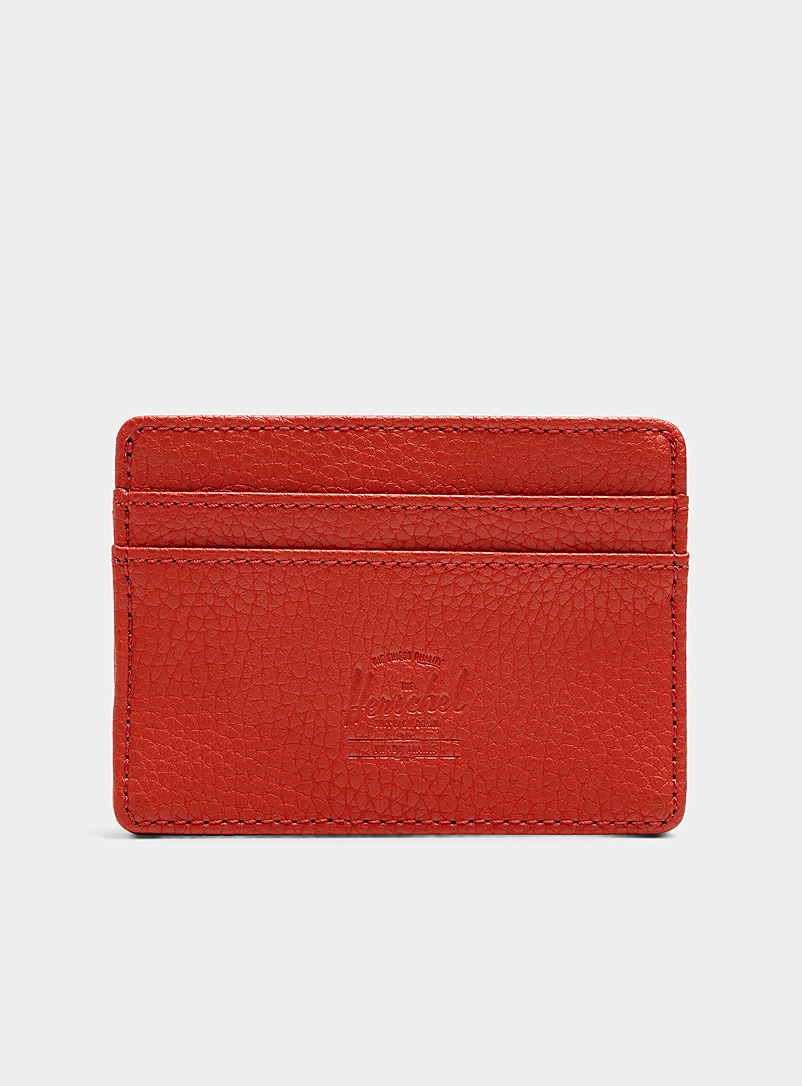 Herschel Red Charlie faux-leather card holder for women