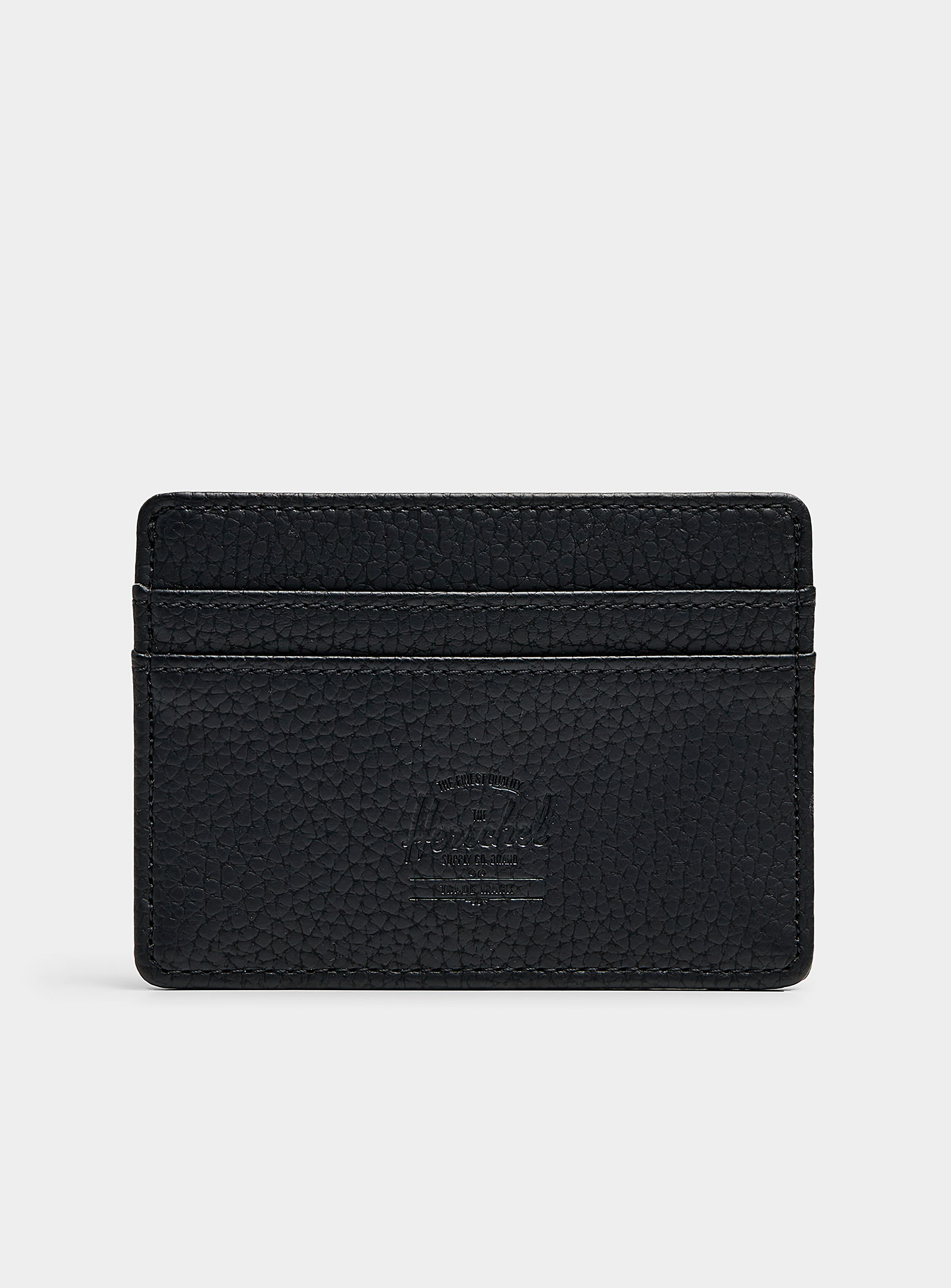 Herschel Faux-leather Charlie Card Holder In Black