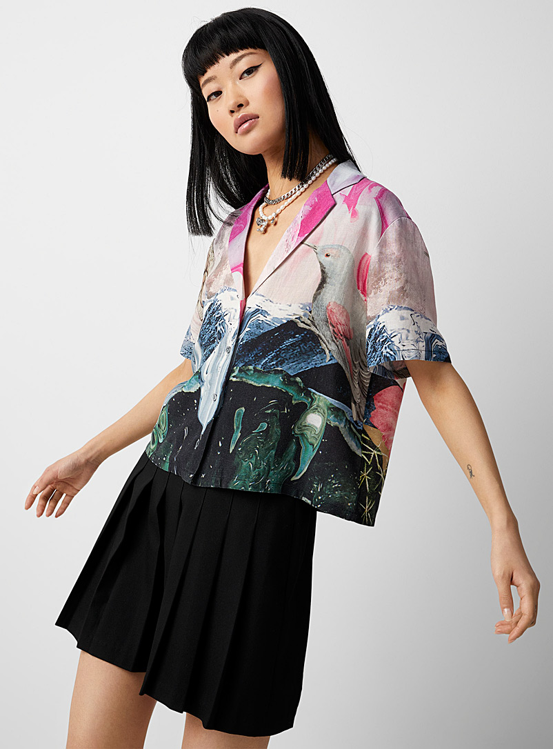Desigual Assorted Surreal print open-collar shirt for women