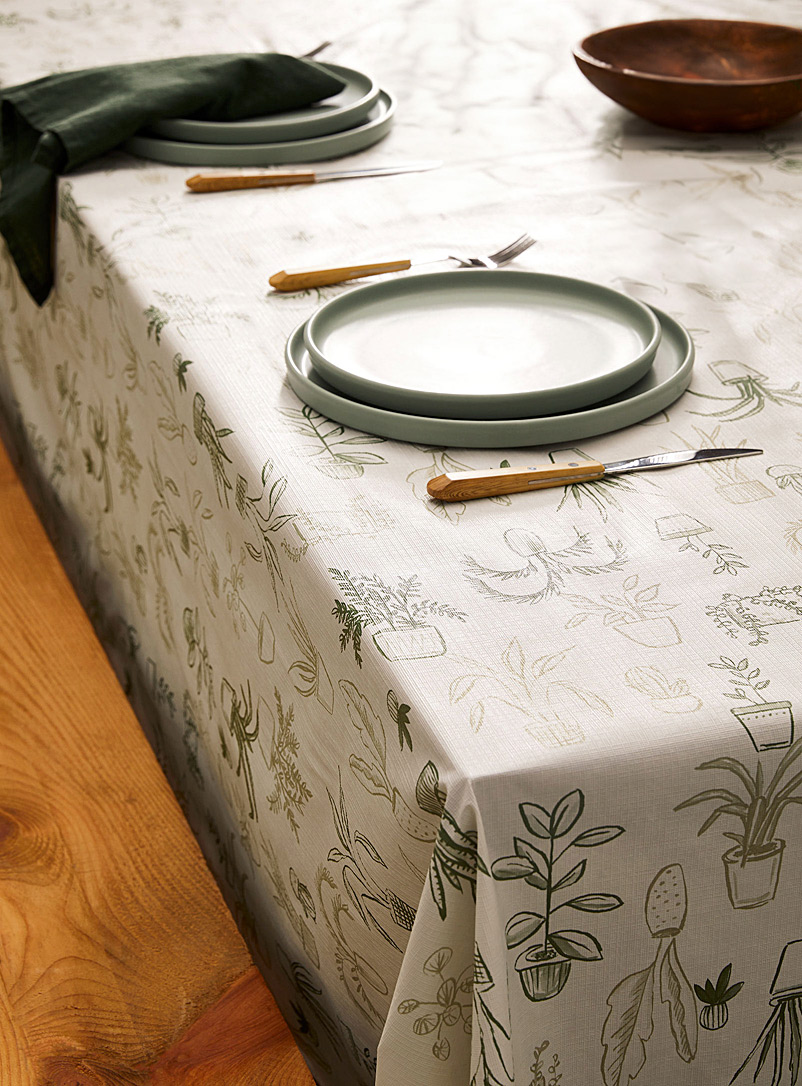 Simons Maison Assorted Green plants vinyl tablecloth