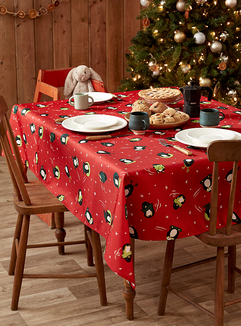 Simons Maison Assorted Winter penguins tablecloth