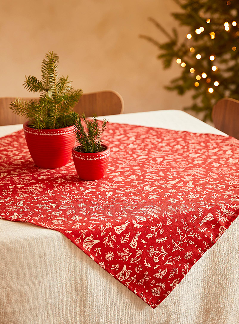 Simons Maison Patterned Red Magical forest furoshiki small tablecloth 85 x 85 cm