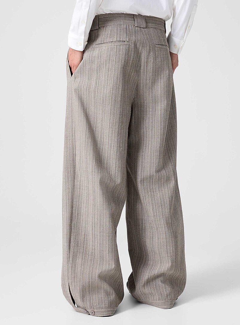 Textured virgin wool barrel-leg pants | Emporio Armani | Shop