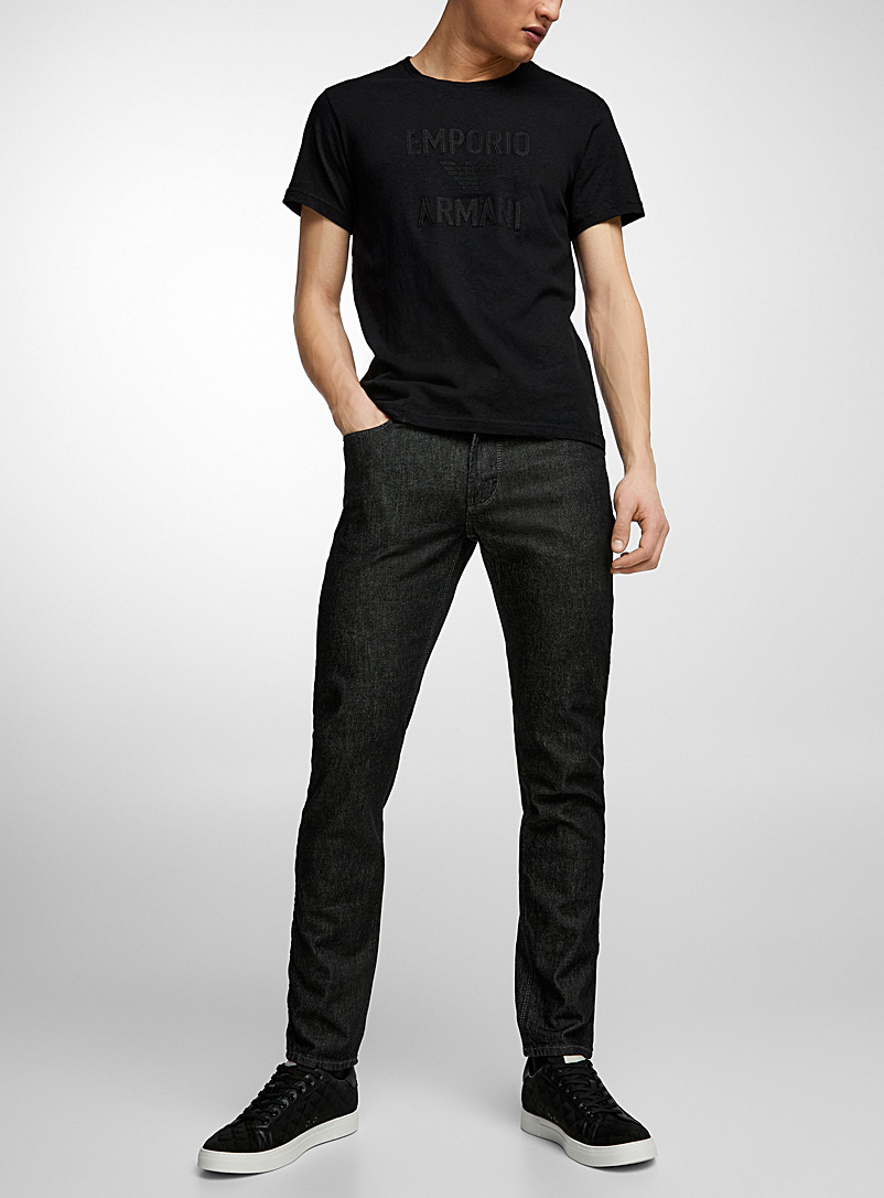 Slim-fit faded black jean, Emporio Armani, Shop Emporio Armani Designer  Clothing & Accessories