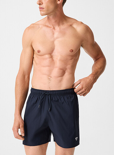 Emporio Armani: Le maillot short uni logo &eacute;cusson Bleu pour homme