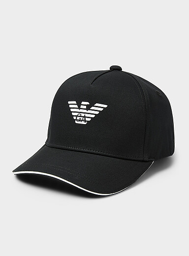 Emporio Armani White Logo patch baseball cap for men