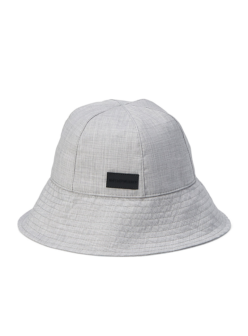 Emporio Armani Grey Nuanced wool bucket hat for men