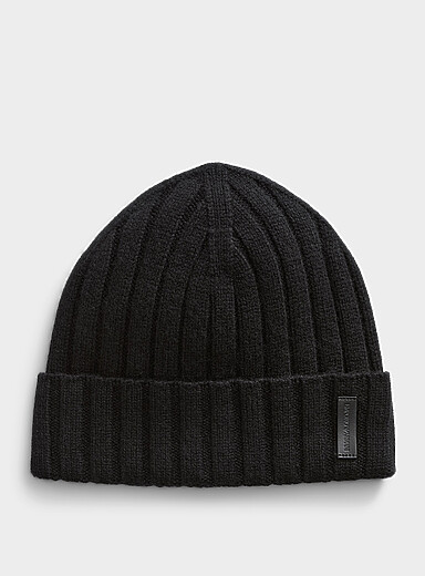 Wool and cashmere cuffed tuque