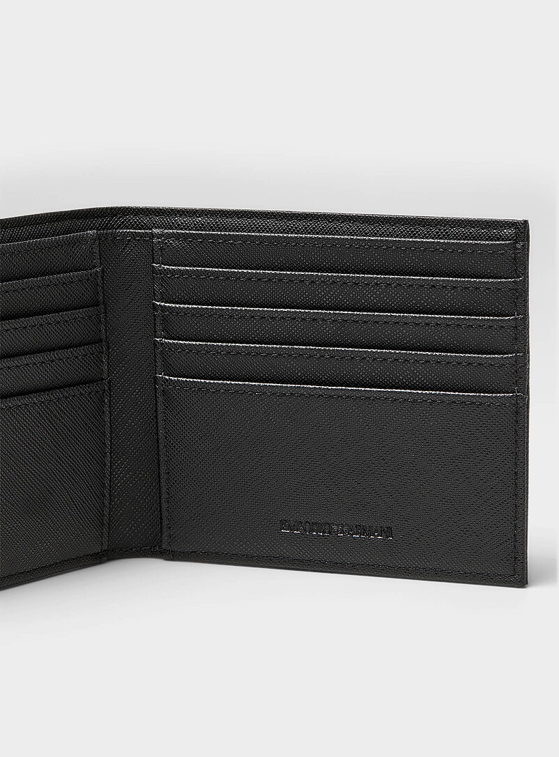 Metallic logo textured canvas wallet | Emporio Armani | | Simons