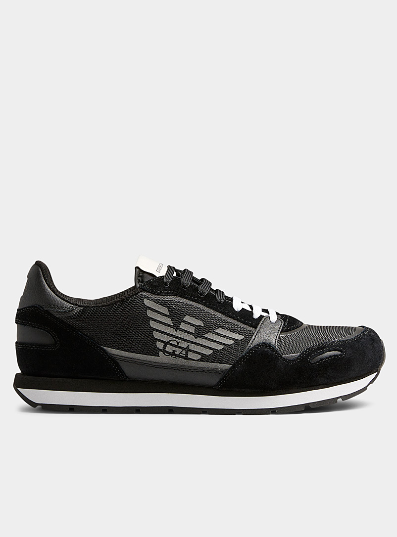 Emporio Armani: Le sneaker logo aigle noir Homme Couleur chair pour homme