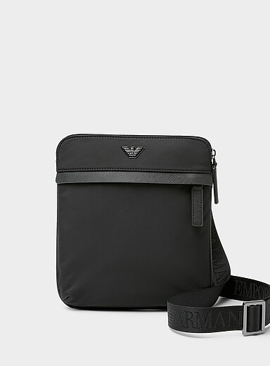 Accent metallic logo crossbody bag