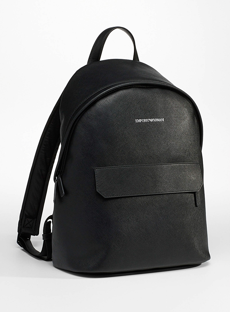 Recycled leather minimalist backpack | Emporio Armani | Shop Emporio ...