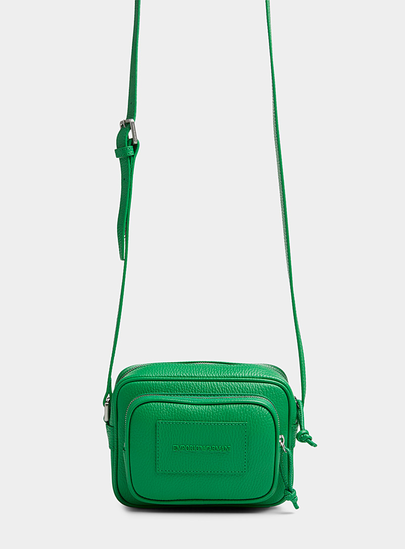 Emporio Armani: Le sac caméra vert pigmenté Vert pour homme