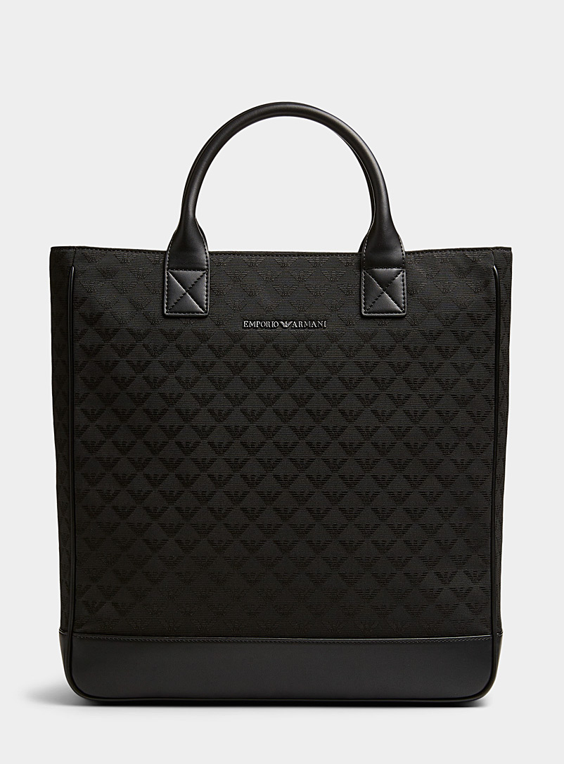 Emporio Armani Black Jacquard logos bag for men