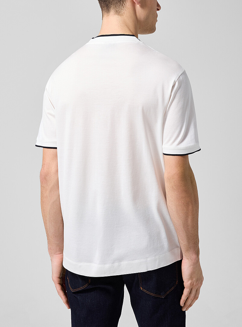 Shaded logo contrasting trim T-shirt | Emporio Armani | Shop Men's