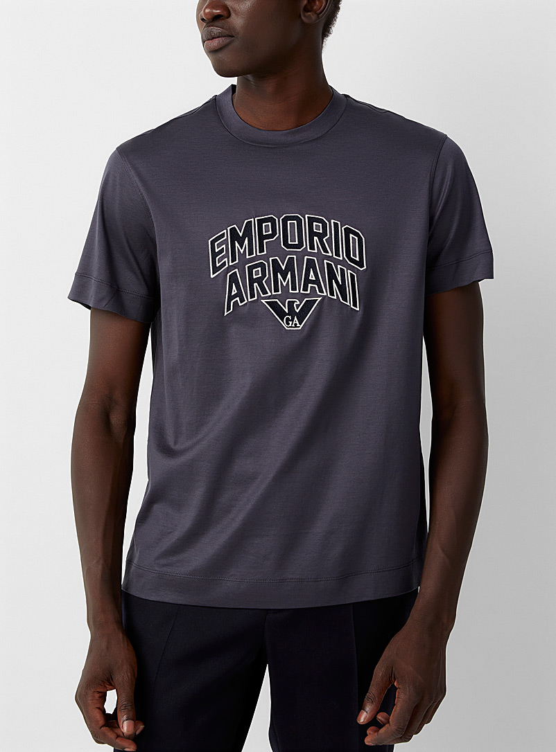 Emporio Armani Marine Blue Sporty signature T-shirt for men