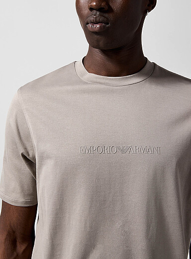 Emporio Armani Grey Embossed logoT-shirt for men