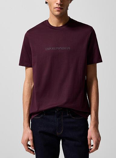 Emporio Armani Grey Embossed logoT-shirt for men