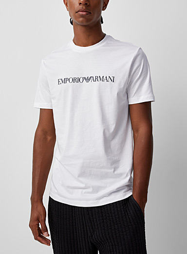 Emporio Armani White Accent signature T-shirt for men