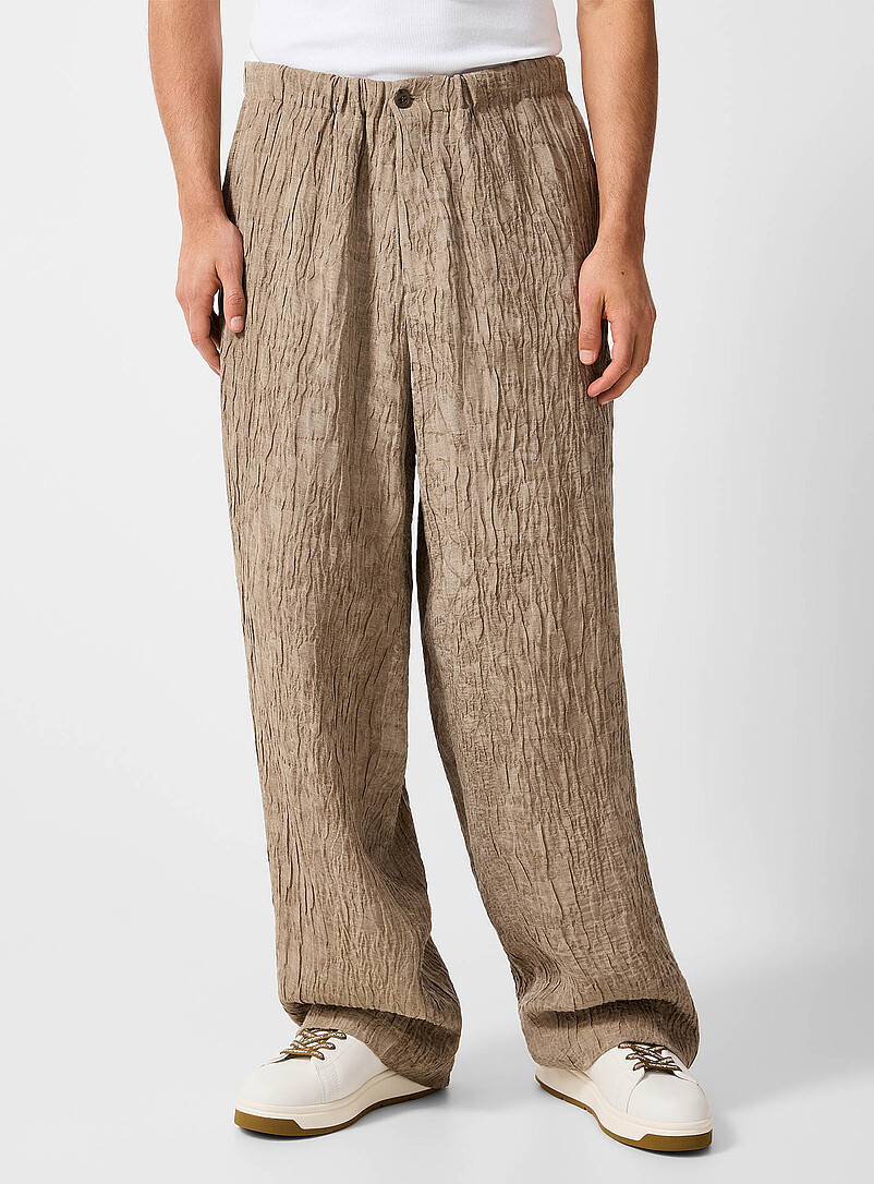 Bark-Look Jacquard Pant