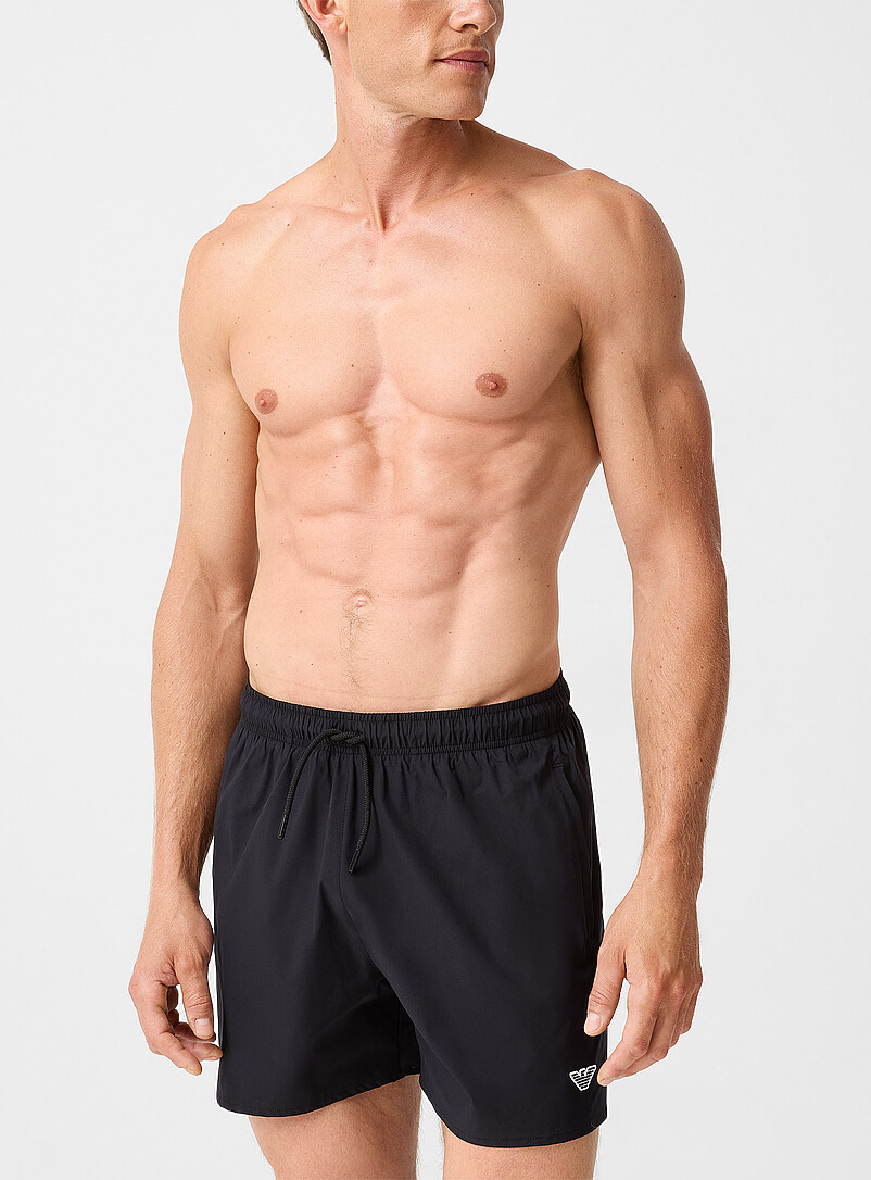 Logo Patch Plain Swim Trunks